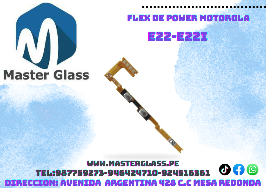 Flex de power y volumen Motorola E22