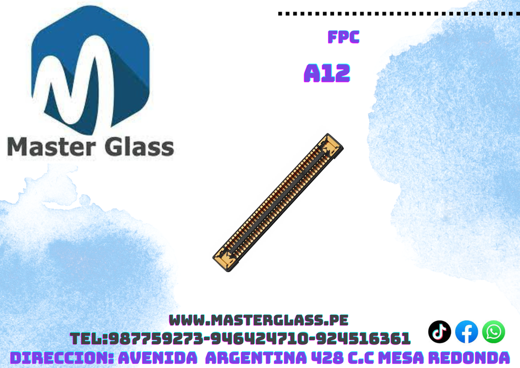 Conector de Placa FPC Samsung 78 pines A12 / A25 / A51/A02/A15/A22/A32/A52/A53 5g/A72/M11/M22/X7B