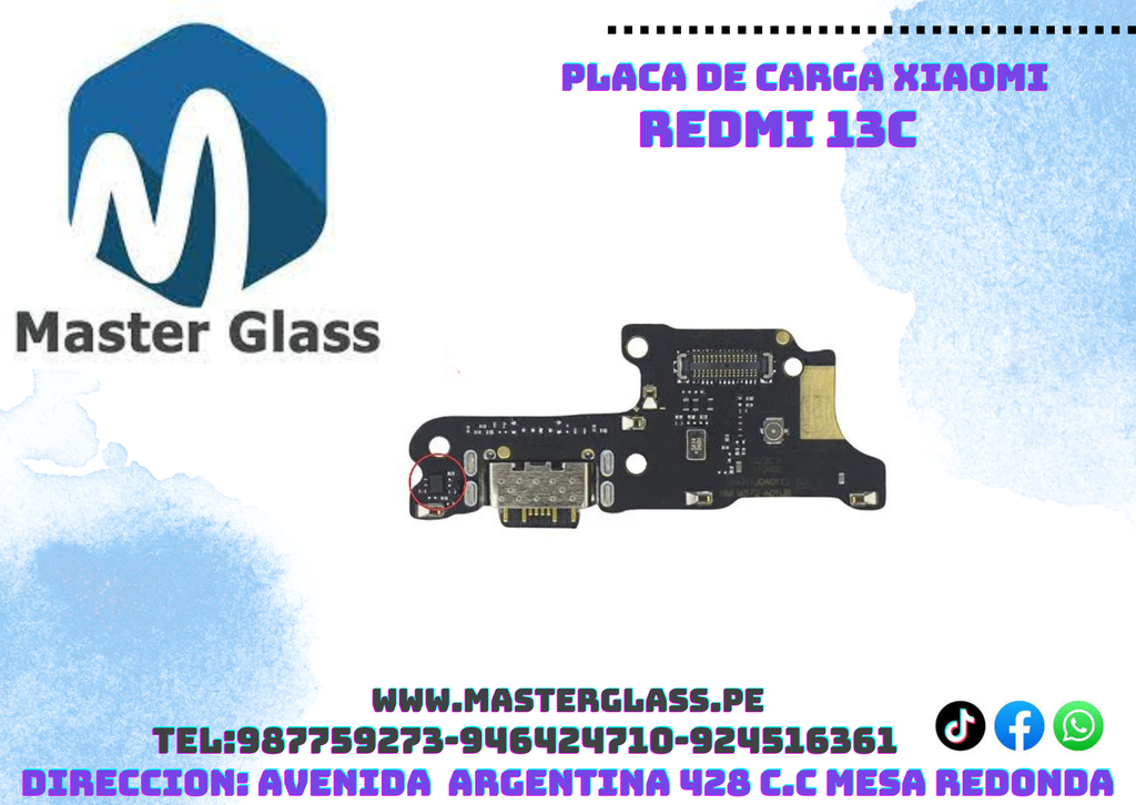 Placa de carga Xiaomi Redmi 13C origen
