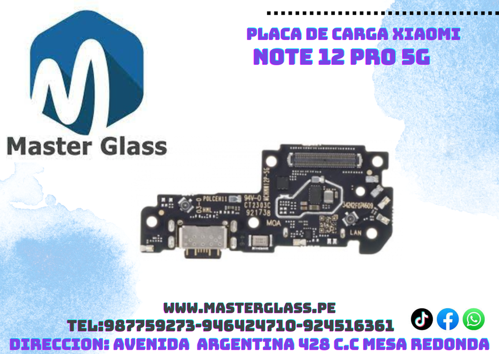 Placa de carga Xiaomi Note 12 Pro 5g / Poco X5 Pro