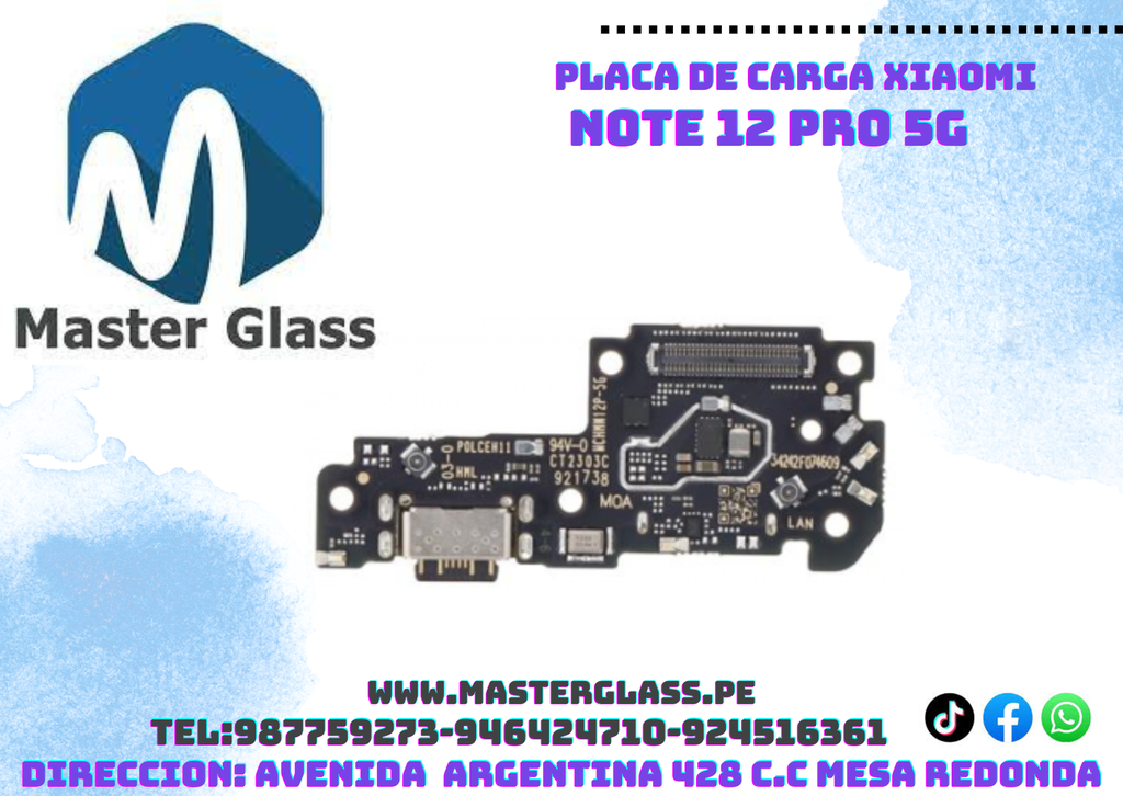 Placa de carga Xiaomi Note 12 Pro 5g