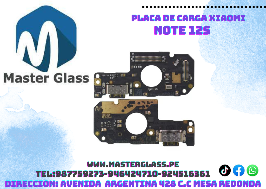 Placa de carga Xiaomi Note 12S