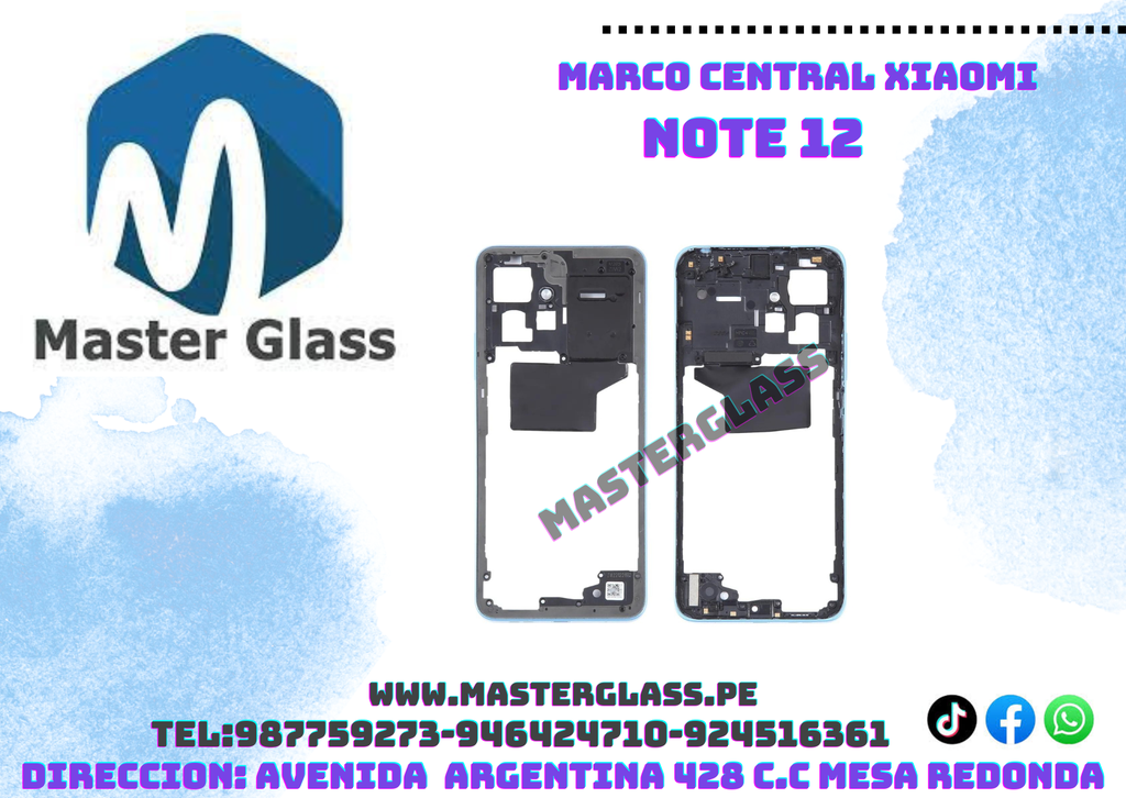 Marco Central Xiaomi Note 12 (Negro)