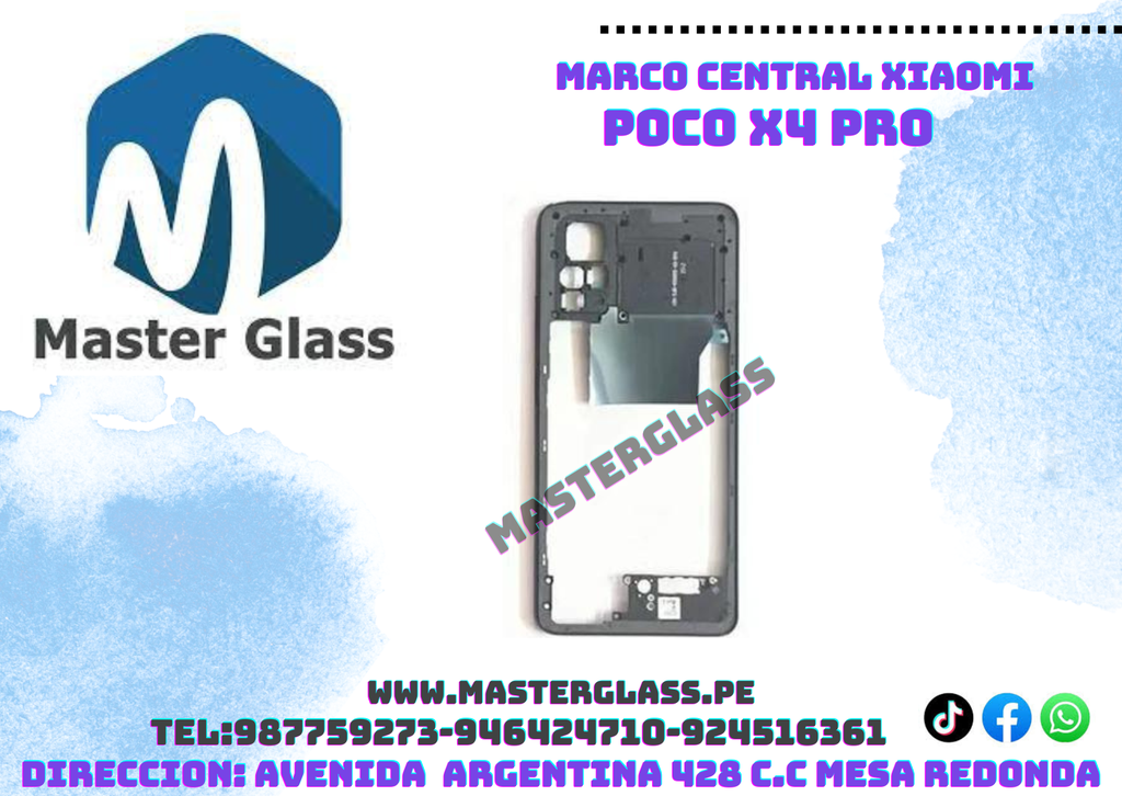 Marco Base Frame Central Xiaomi Poco X4 Pro/Note 12 Pro/Note 11 Pro