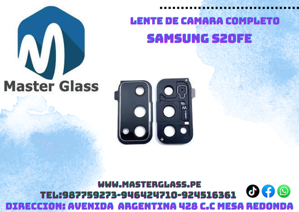 Lente de camara con base Samsung S20Fe
