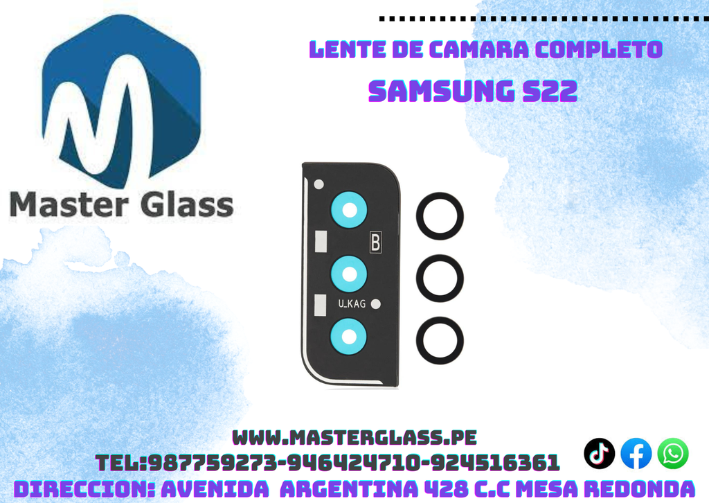 Lente de camara con base Samsung S22