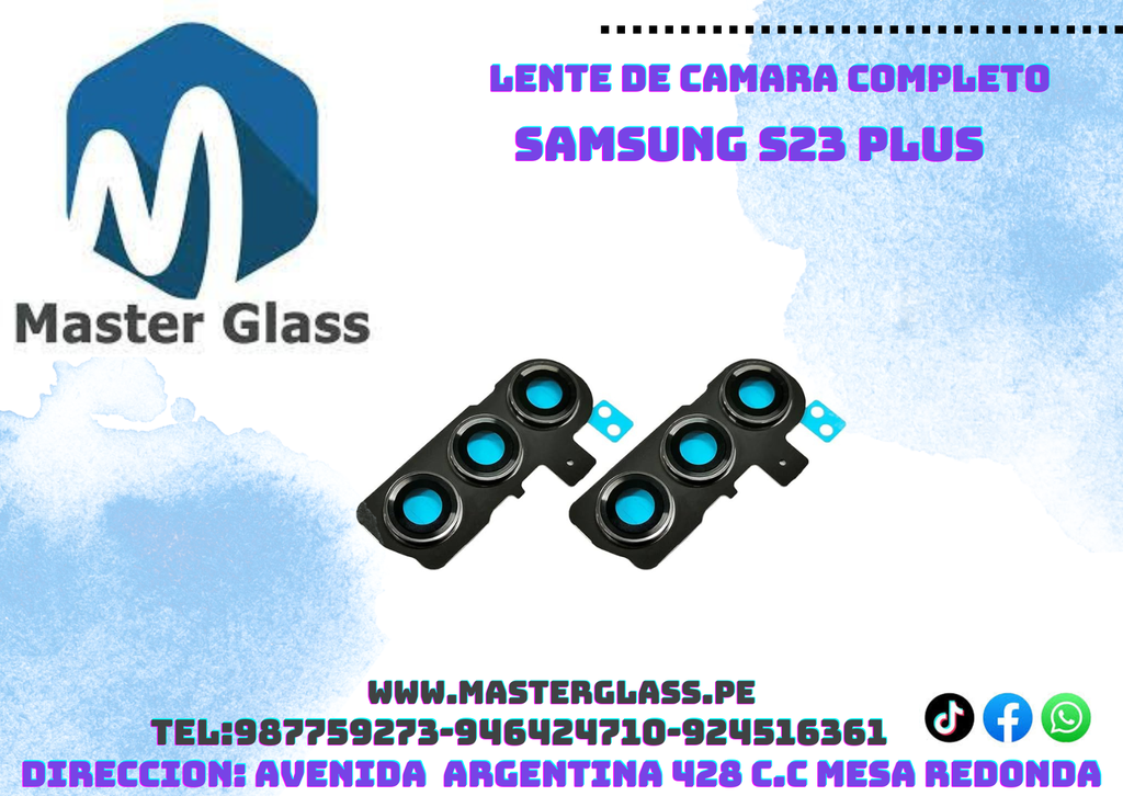 Lente de camara con base Samsung S23 Plus