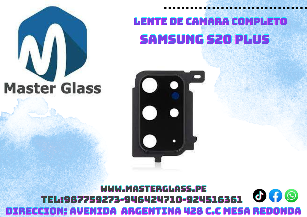 Lente de camara con base Samsung S20 Plus