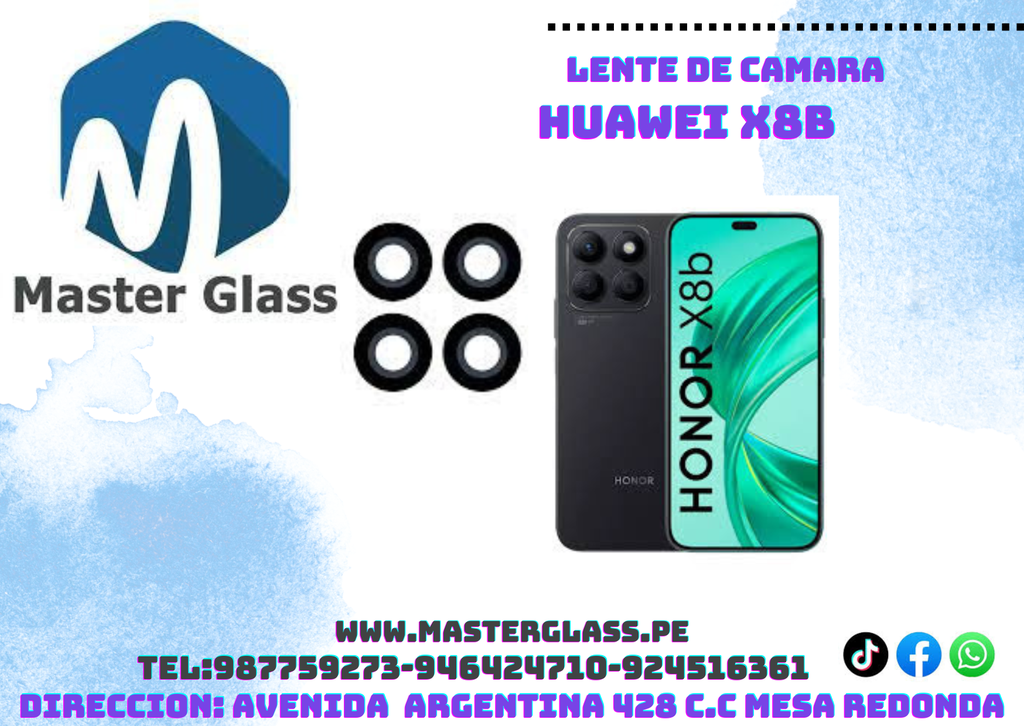 Lente de Camara Huawei Honor X8B (x4)
