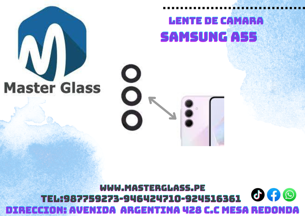 Lente de Camara Samsung A55 (X3) (2grande y 1chico)