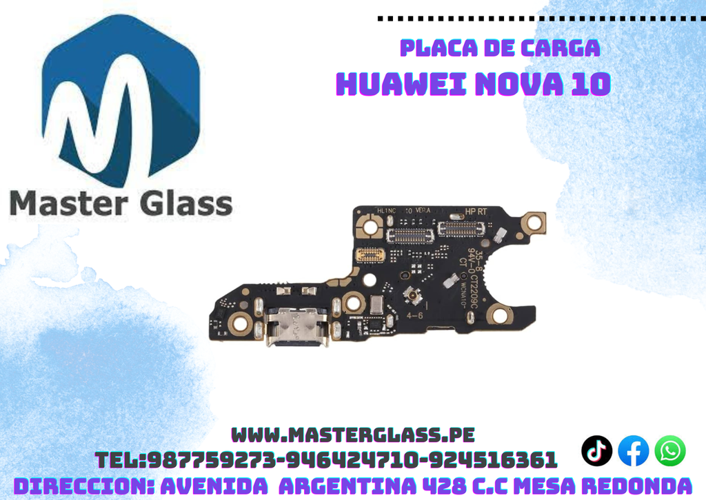 Placa de carga Huawei Nova 10
