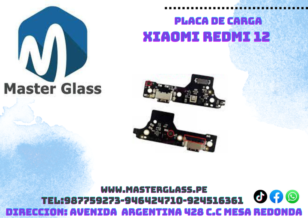 Placa de carga Xiaomi Redmi 12 orig
