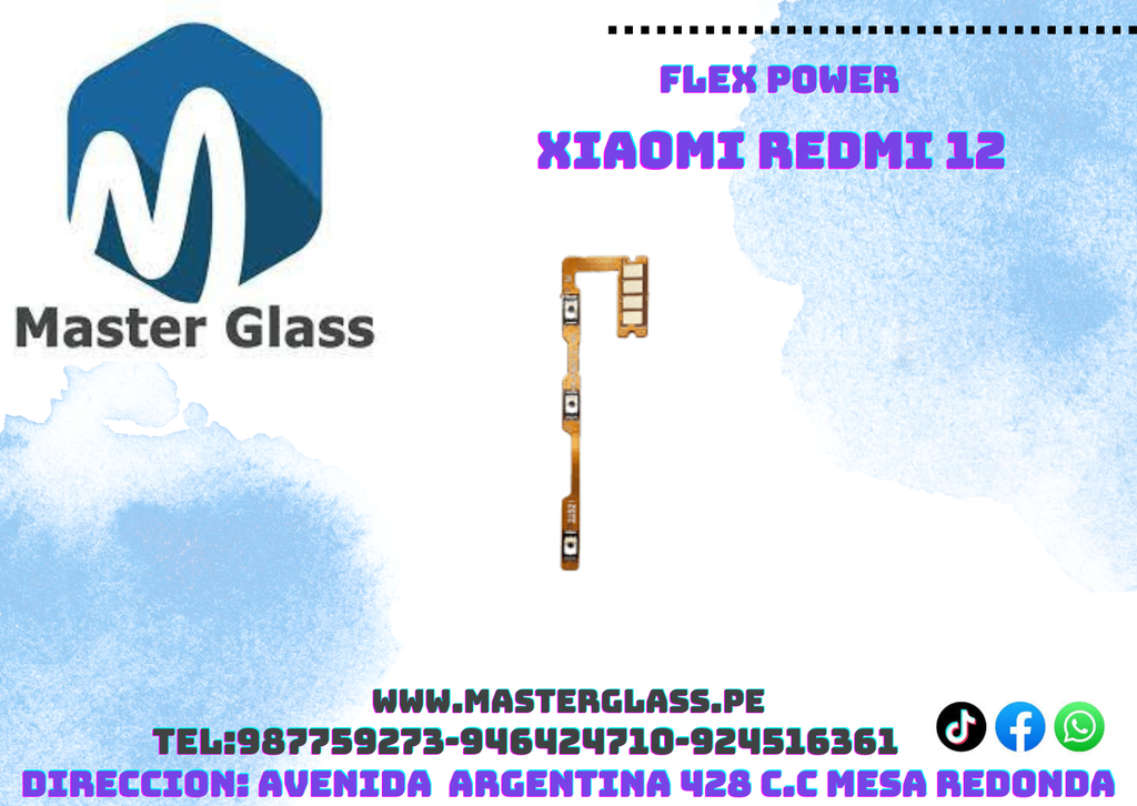 Flex de power y volumen Xiaomi Redmi 12