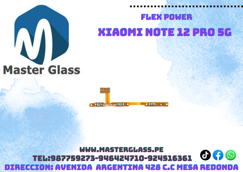 Flex de Power y volumen Xiaomi Note 12 Pro 5g