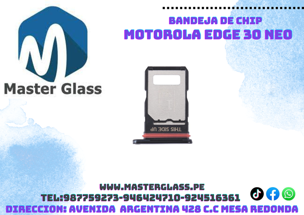 Bandeja de sim Motorola Edge 30 Neo/ Edge 50 Pro/ EDGE 40 (Negro)