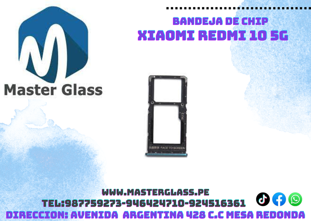 Bandeja de Sim para Xiaomi Redmi 10 5g (Negro)