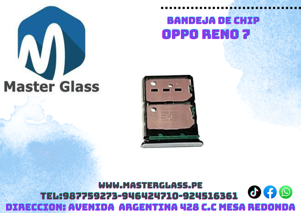 Bandeja de sim Oppo Reno 7 5g (Plateado)