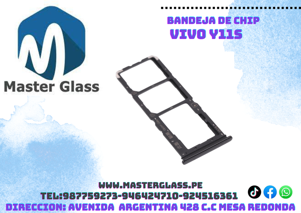 Bandeja de sim Vivo Y11S (Negro)