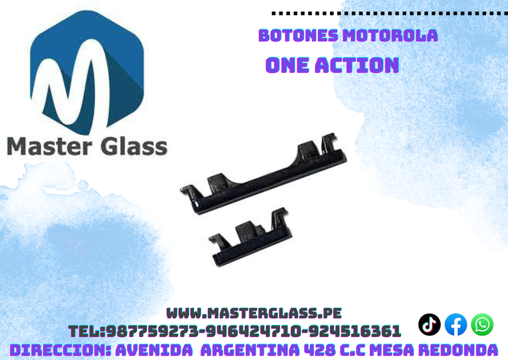 Boton de volumen y encendido para Motorola  One action
