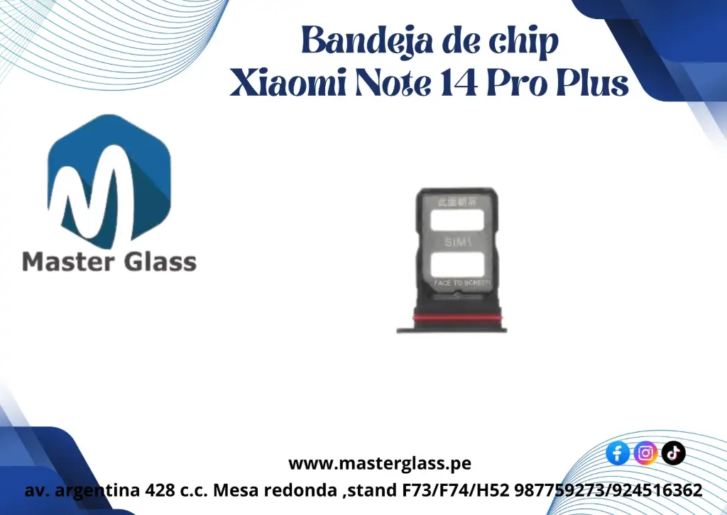 Bandeja de sim Xiaomi Note 14 Pro Plus (Negro)