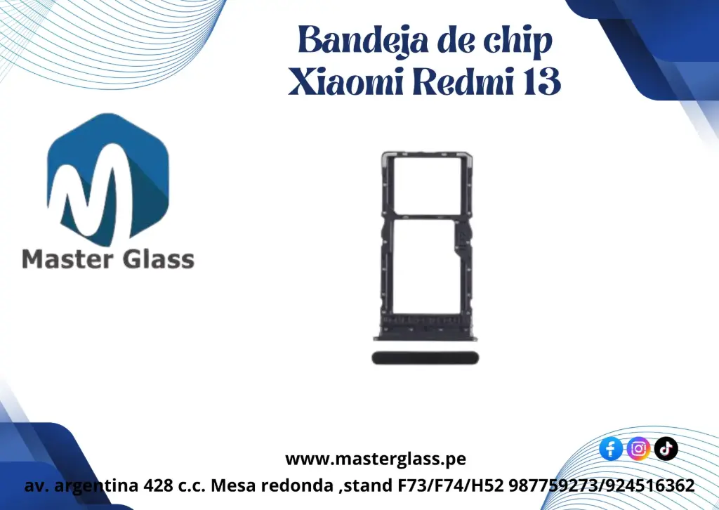 Bandeja de sim Xiaomi Redmi 13 / Redmi 15 (Negro)