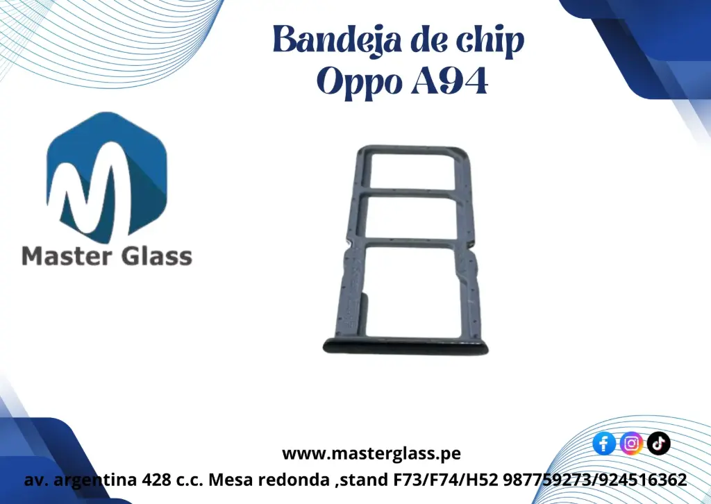 Bandeja de sim Oppo A94 (Negro)