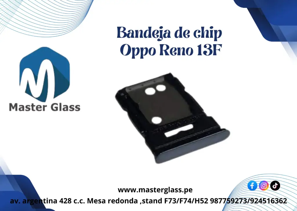 Bandeja de sim Oppo Reno 13F (Negro)