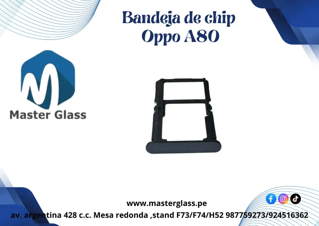 Bandeja de sim Oppo A80 (Negro)