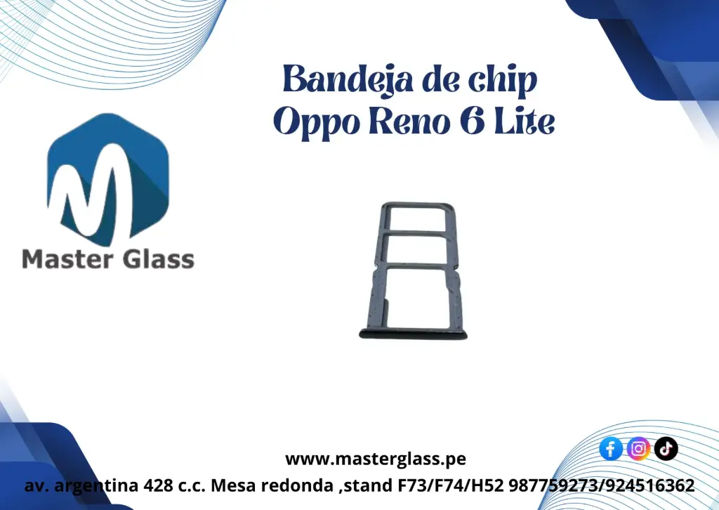 Bandeja de sim Oppo Reno 6 Lite (Negro)
