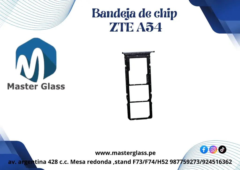 Bandeja de Sim ZTE A54 (Negro)