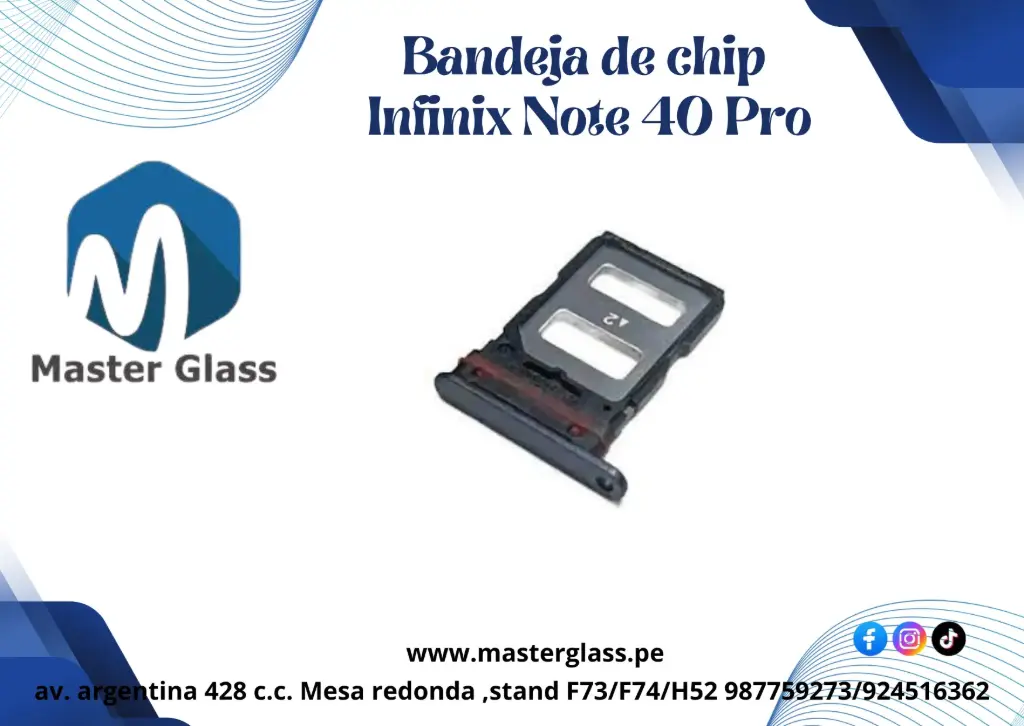Bandeja de Sim para Infinix Note 40 Pro
