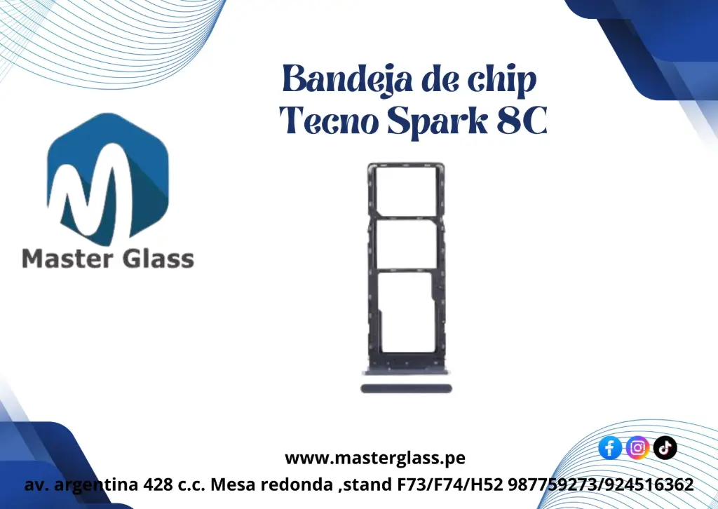Bandeja de sim Tecno Spark 8C