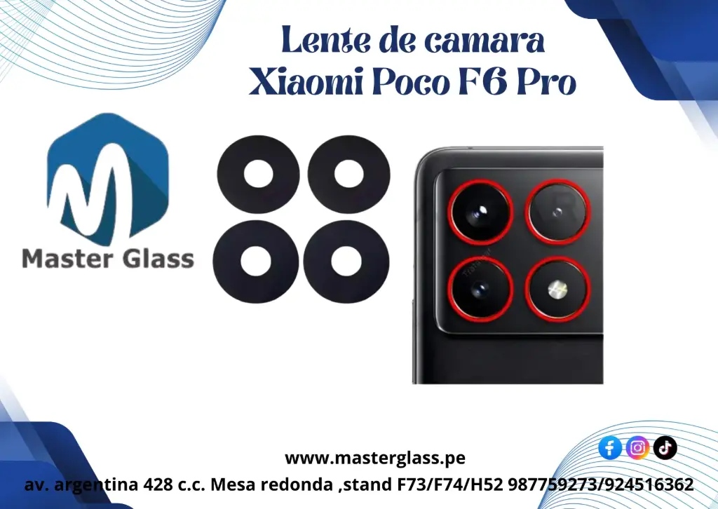 Lente de Cámara Xiaomi Poco F6 Pro