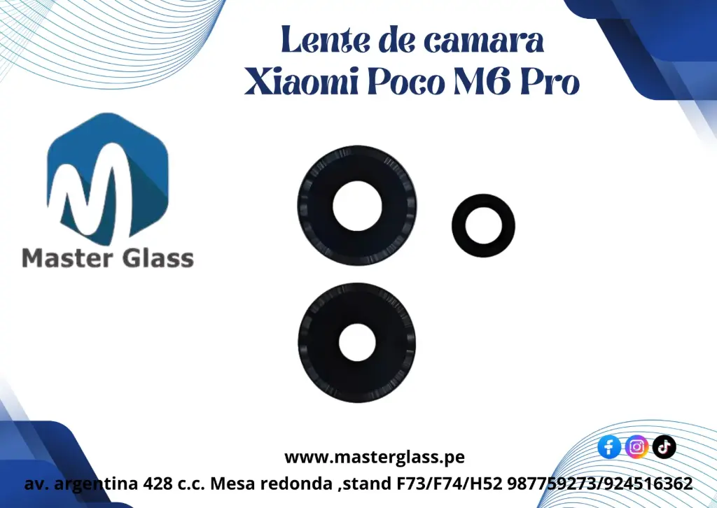 Lente de Cámara Xiaomi Poco M6 Pro