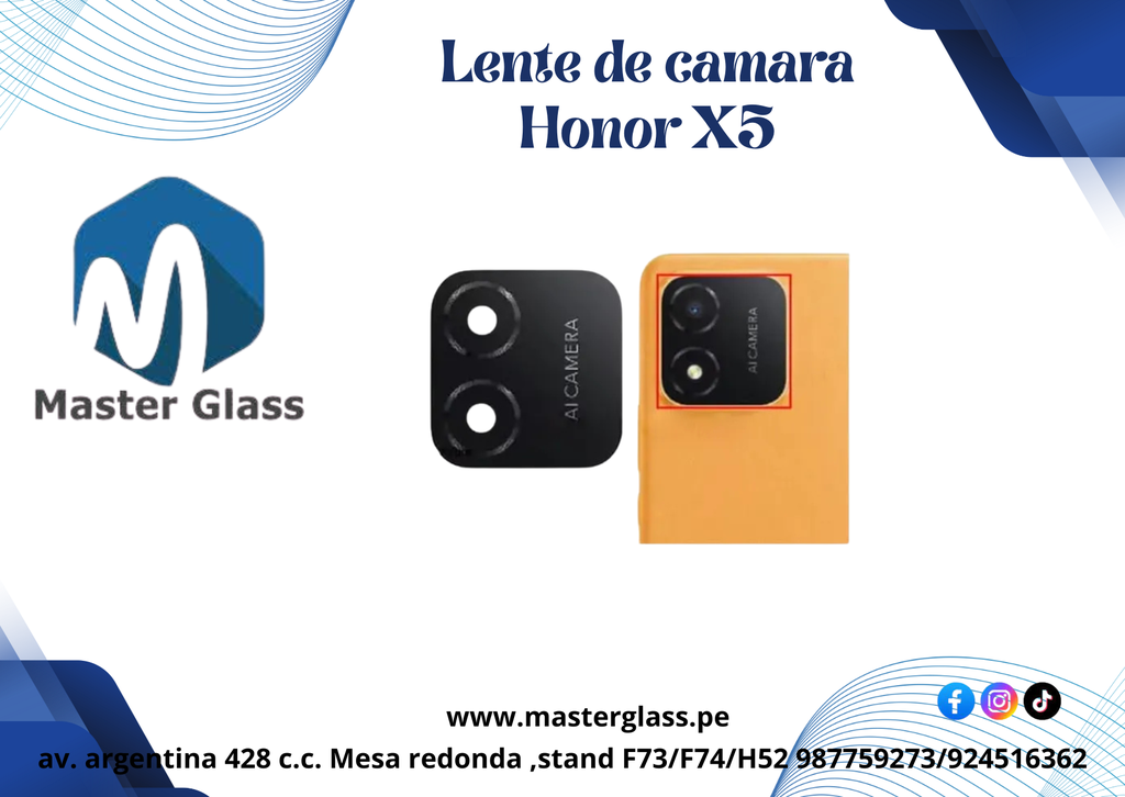 Lente de Cámara Huawei Honor X5