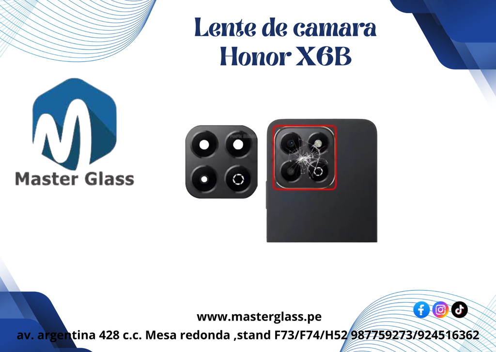 Lente de Cámara Huawei Honor X6B