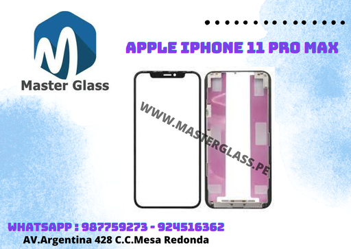 [GMOI11PM] Glass con marco y oca Iphone 11 pro max