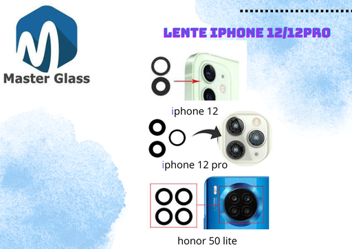 [LCIP12P] Lente de Camara Iphone 12 / 12 Pro / Honor 50 Lite