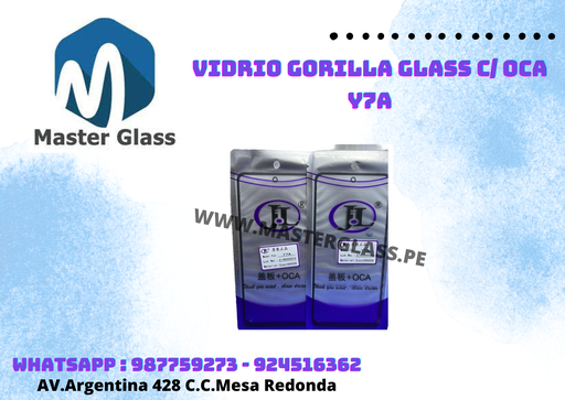 Vidrio Gorilla Glass C/ Oca Huawei Y7A/PSmart 2021