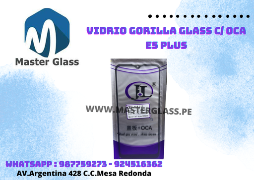 Vidrio Gorilla Glass C/ Oca Motorola E5 Plus