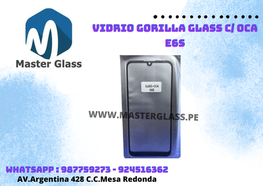 Vidrio Gorilla Glass C/ Oca Motorola E6S