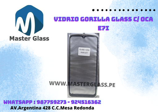 Vidrio Gorilla Glass C/ Oca Motorola E7i