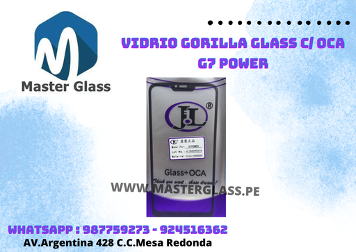Vidrio Gorilla Glass C/ Oca Motorola G7 Power