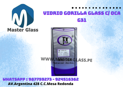 Vidrio Gorilla Glass C/ Oca Moto G31/G71