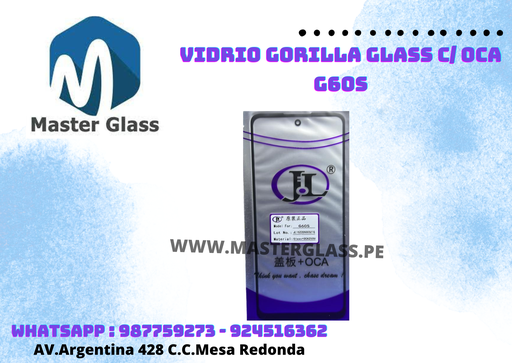 Vidrio Gorilla Glass C/ Oca Moto G60S/G60S/G51