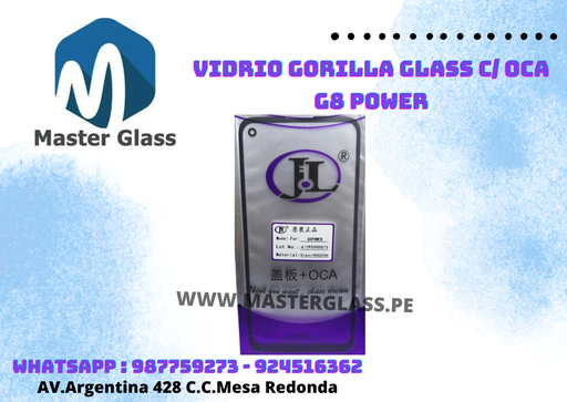 Vidrio Gorilla Glass C/ Oca Moto G8 Power