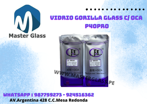 Vidrio Gorilla Glass C/ Oca Huawei P40 Pro