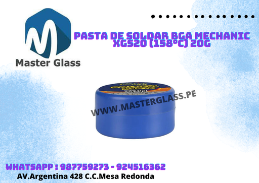 Estaño en Pasta de Soldar BGA Mechanic XGS20 (158°C) 20g