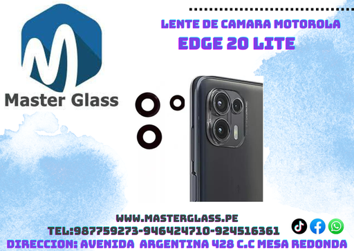 Lente de camara Motorola EDGE 20 Lite (X3 unidades)