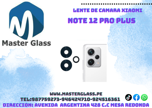 Lente de Cámara Xiaomi Note 12 Pro Plus (X3)